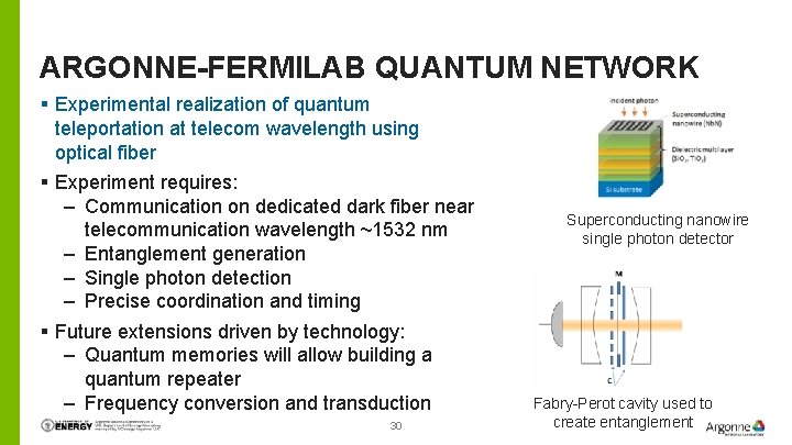ARGONNE-FERMILAB QUANTUM NETWORK § Experimental realization of quantum teleportation at telecom wavelength using optical ARGONNE-FERMILAB QUANTUM NETWORK § Experimental realization of quantum teleportation at telecom wavelength using optical