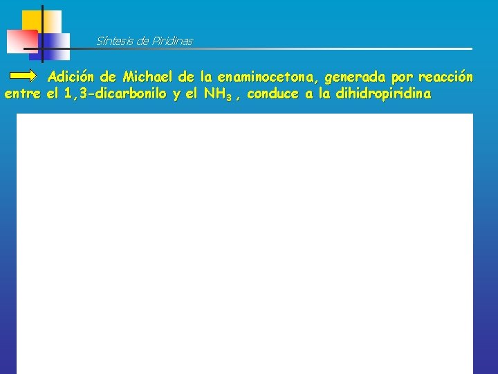 Síntesis de Piridinas Adición de Michael de la enaminocetona, generada por reacción entre el