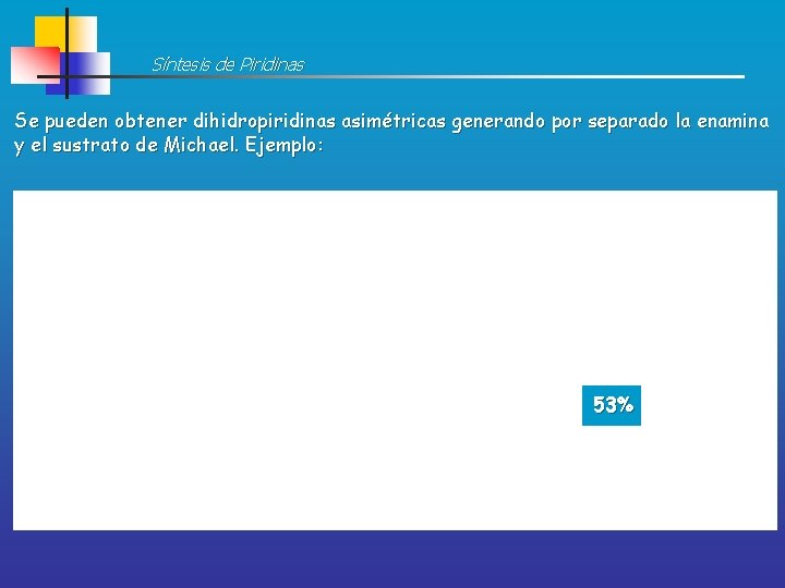 Síntesis de Piridinas Se pueden obtener dihidropiridinas asimétricas generando por separado la enamina y