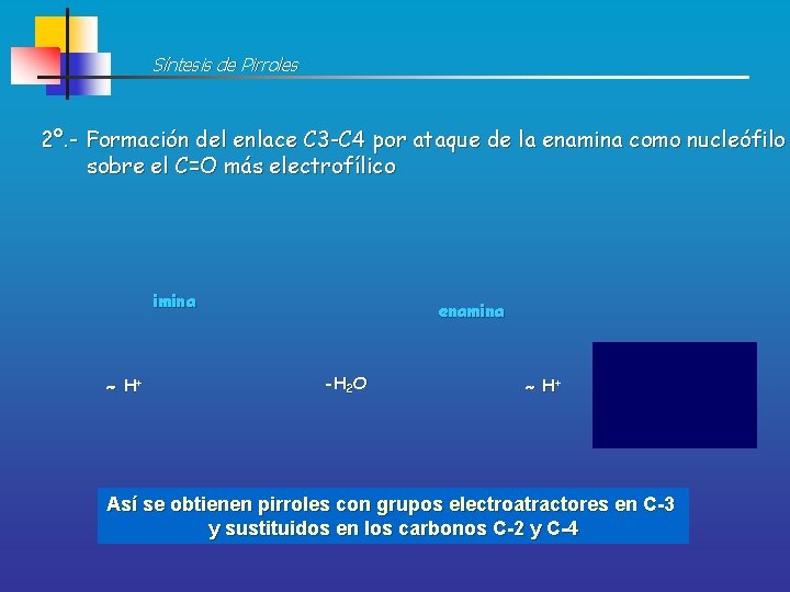 Síntesis de Pirroles 2º. - Formación del enlace C 3 -C 4 por ataque