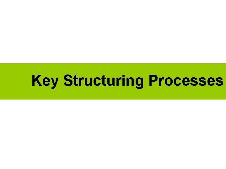 Key Structuring Processes 