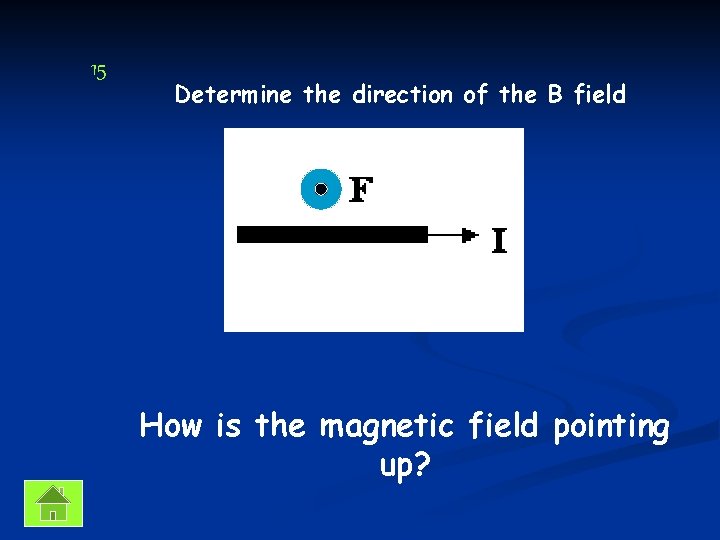 15 Determine the direction of the B field How is the magnetic field pointing