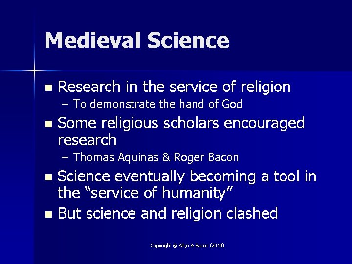 Medieval Science n Research in the service of religion – To demonstrate the hand