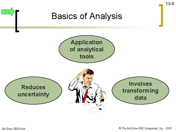 13 -5 C 1 Basics of Analysis Application of analytical tools Reduces uncertainty Mc.