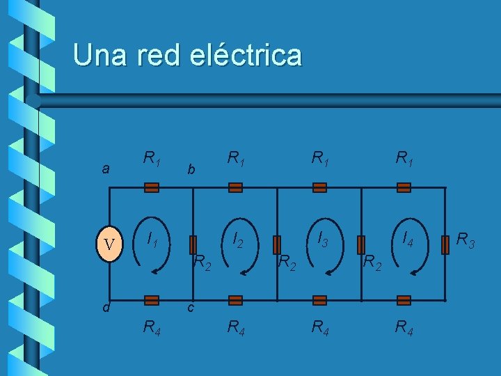 Una red eléctrica a R 1 V I 1 b R 1 R 1