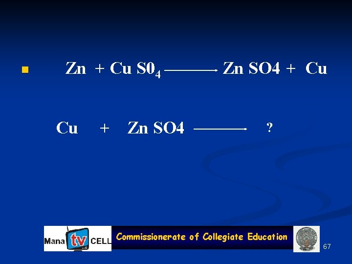 n Zn + Cu S 04 Cu + Zn SO 4 + Cu ?