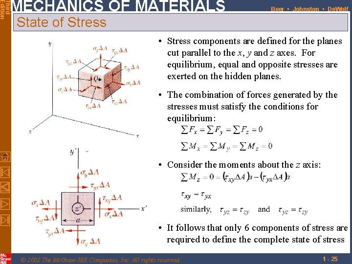 Third Edition MECHANICS OF MATERIALS Beer • Johnston • De. Wolf State of Stress