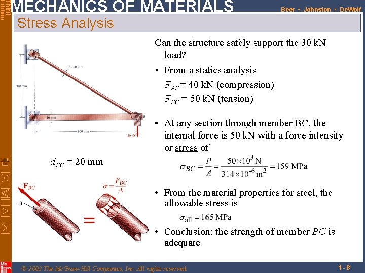 Third Edition MECHANICS OF MATERIALS Beer • Johnston • De. Wolf Stress Analysis Can