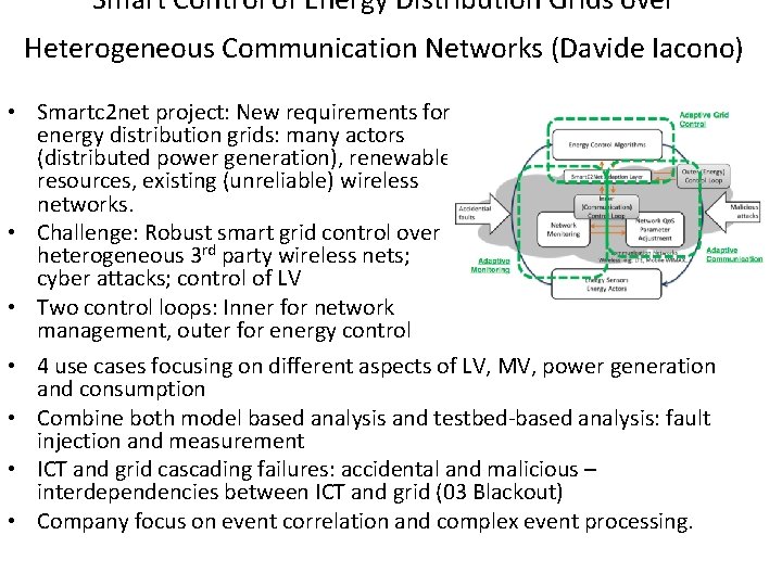 Smart Control of Energy Distribution Grids over Heterogeneous Communication Networks (Davide Iacono) • Smartc