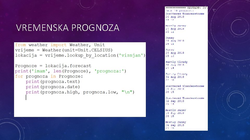 VREMENSKA PROGNOZA 