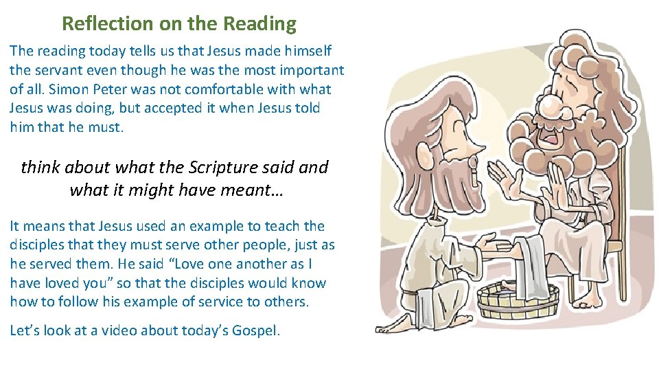 Reflection on the Reading The reading today tells us that Jesus made himself the Reflection on the Reading The reading today tells us that Jesus made himself the