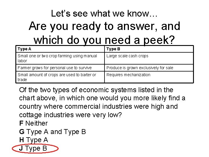 Let’s see what we know… Are you ready to answer, and which do you
