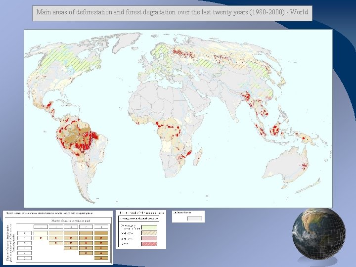 Main areas of deforestation and forest degradation over the last twenty years (1980 -2000)