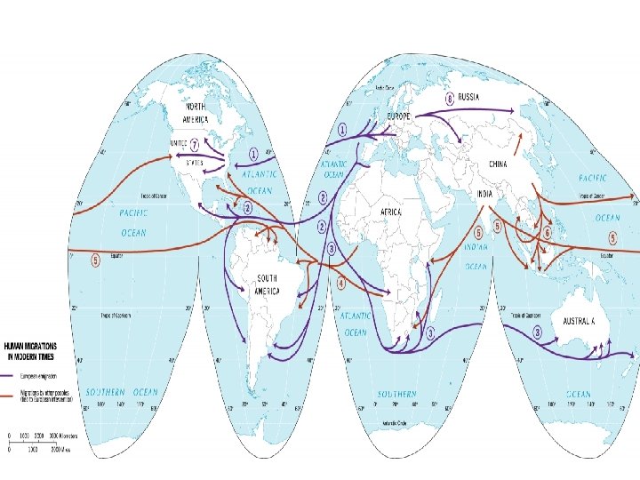 Where do people migrate What are the global