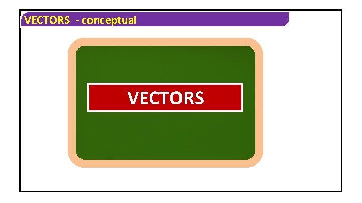 VECTORS - conceptual VECTORS 