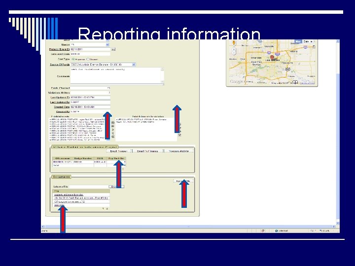 Reporting information Reporting information