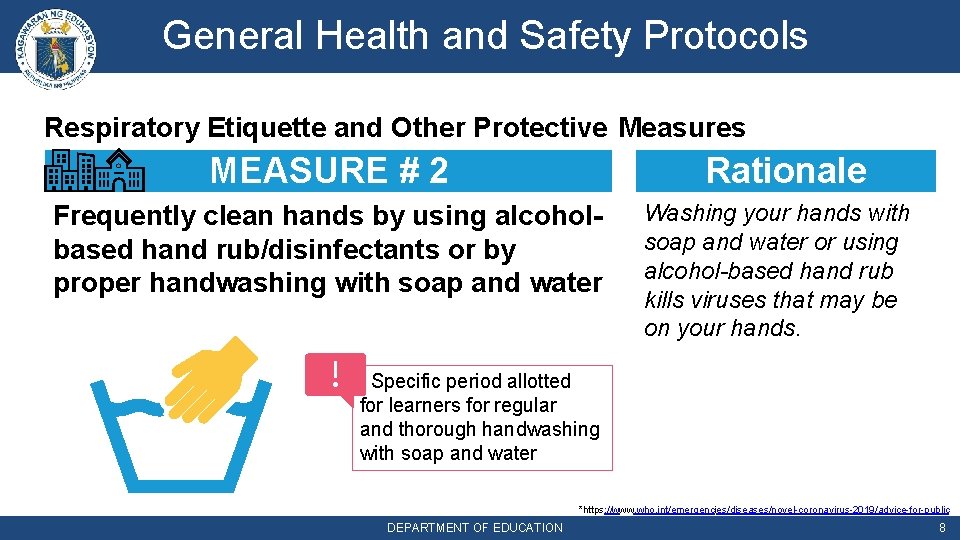 General Health and Safety Protocols Respiratory Etiquette and Other Protective Measures MEASURE # 2