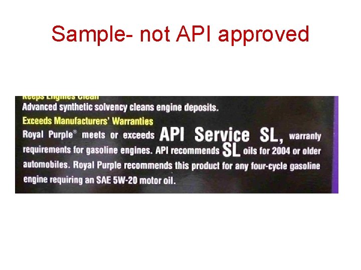 Sample- not API approved Sample- not API approved