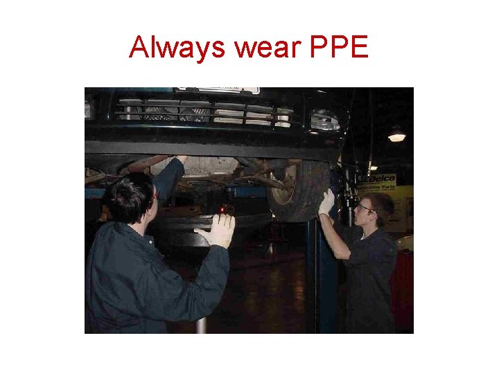 Always wear PPE Always wear PPE