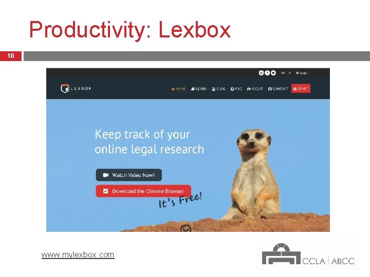 Productivity: Lexbox 18 www. mylexbox. com 