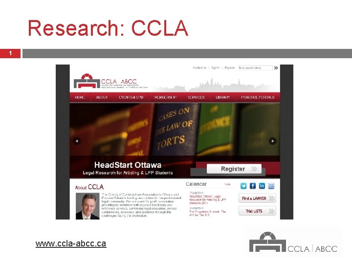Research: CCLA 1 www. ccla-abcc. ca 