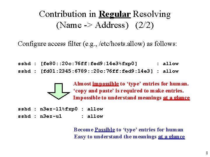 Contribution in Regular Resolving (Name -> Address) (2/2) Configure access filter (e. g. ,