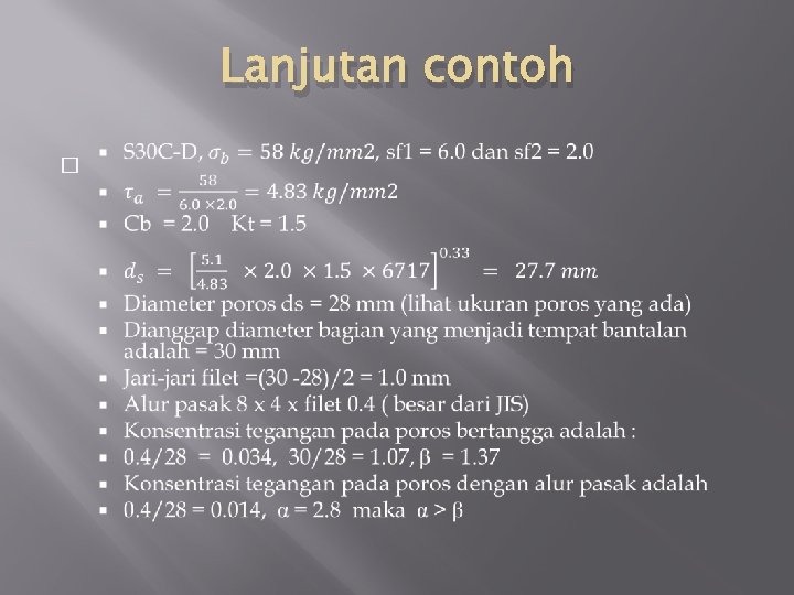 Lanjutan contoh � 