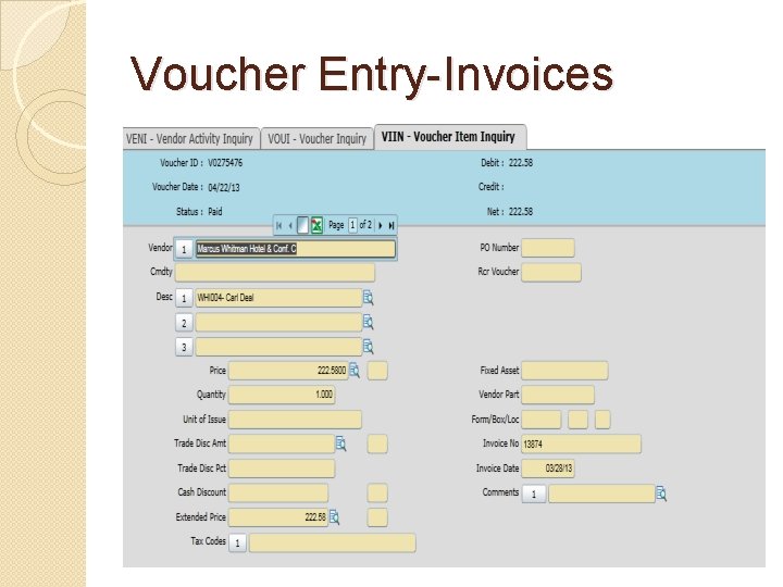 Voucher Entry-Invoices 