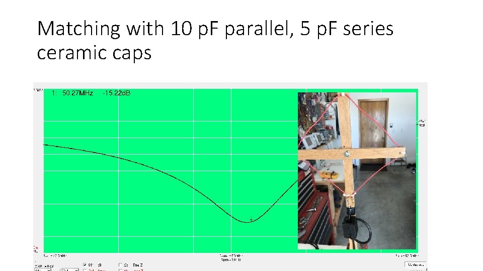 Matching with 10 p. F parallel, 5 p. F series ceramic caps 