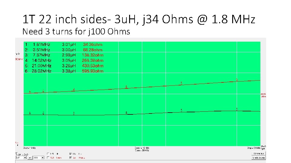 1 T 22 inch sides- 3 u. H, j 34 Ohms @ 1. 8