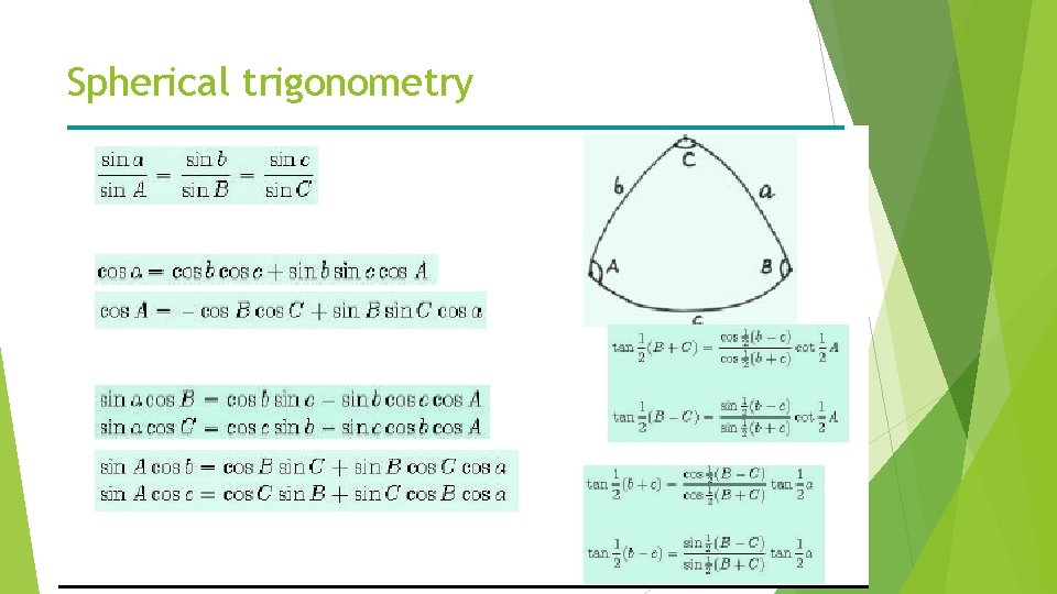 Spherical trigonometry 