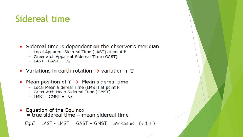 Sidereal time 