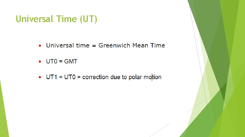 Universal Time (UT) 