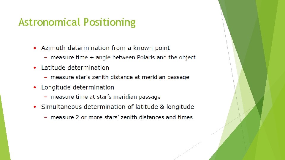 Astronomical Positioning 