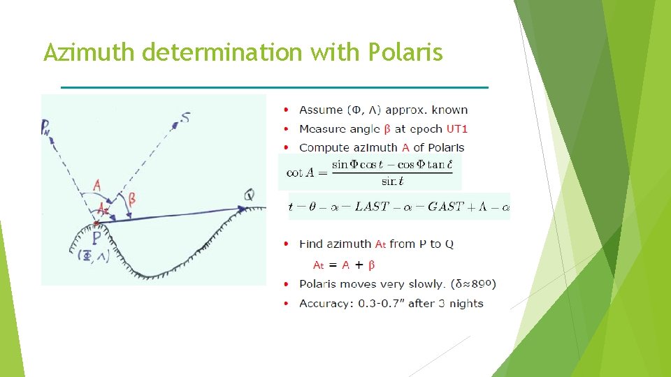 Azimuth determination with Polaris 