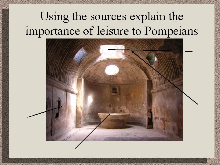 Using the sources explain the importance of leisure to Pompeians 