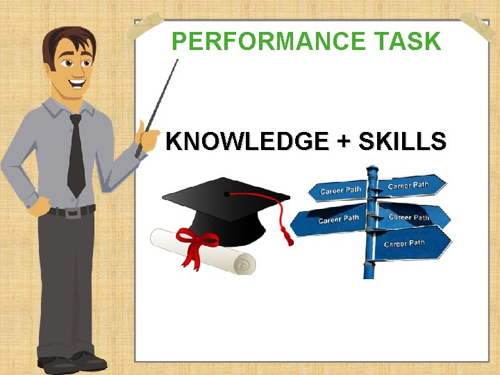 PERFORMANCE TASK KNOWLEDGE + SKILLS PERFORMANCE TASK KNOWLEDGE + SKILLS