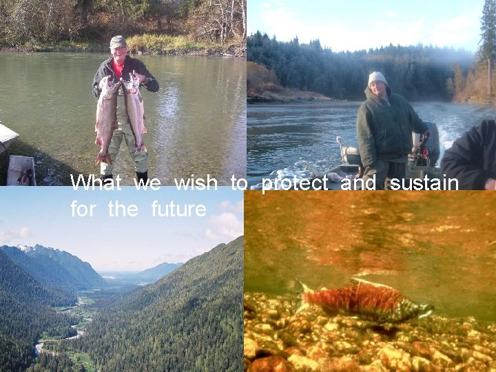 What we wish to protect and sustain for the future 