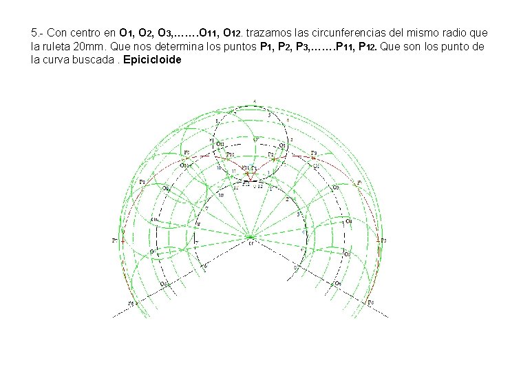 5. - Con centro en O 1, O 2, O 3, ……. O 11, 5. - Con centro en O 1, O 2, O 3, ……. O 11,