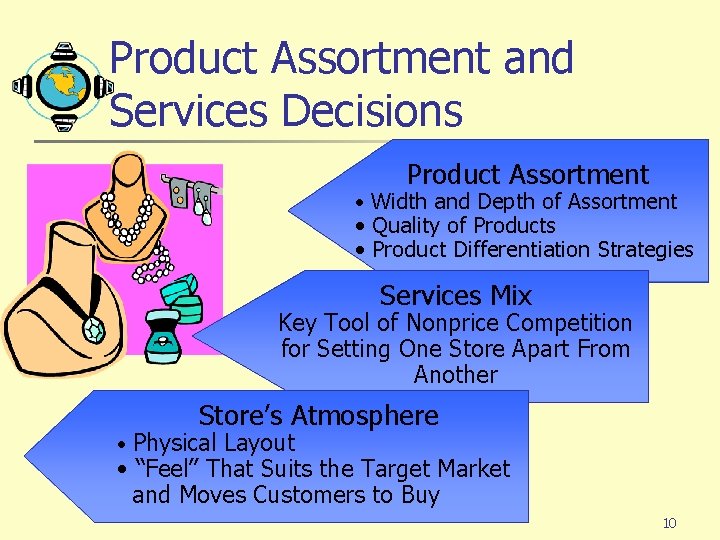 Product Assortment and Services Decisions Product Assortment • Width and Depth of Assortment • Product Assortment and Services Decisions Product Assortment • Width and Depth of Assortment •