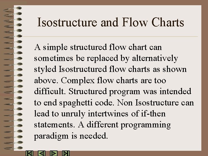 Isostructure and Flow Charts A simple structured flow chart can sometimes be replaced by