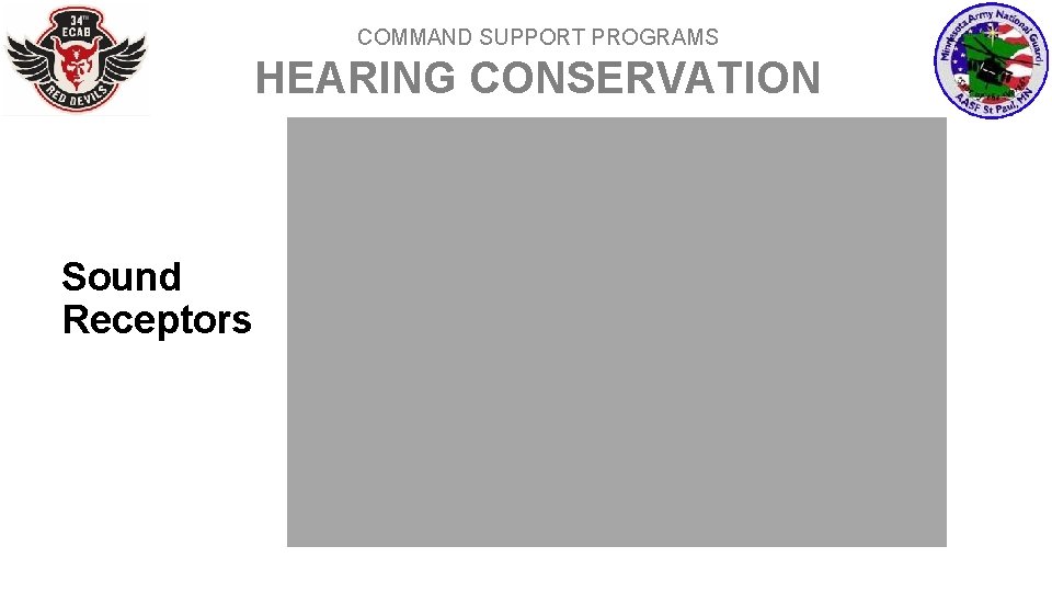 COMMAND SUPPORT PROGRAMS HEARING CONSERVATION Sound Receptors 