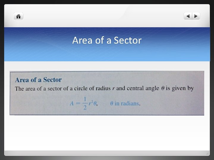 Area of a Sector 