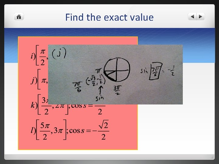 Find the exact value 