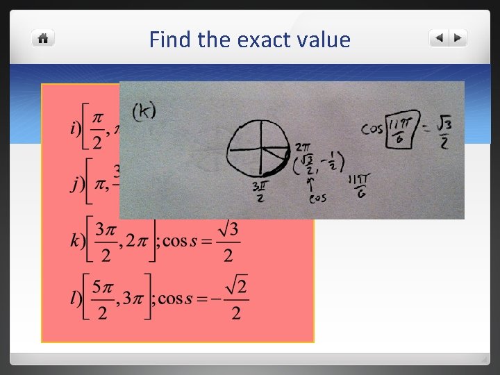 Find the exact value 