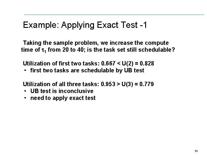 Example: Applying Exact Test -1 Taking the sample problem, we increase the compute time