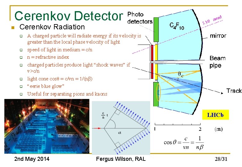 Cerenkov Detector n Cerenkov Radiation q q q q A charged particle will radiate