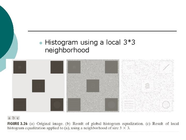 l Histogram using a local 3*3 neighborhood 