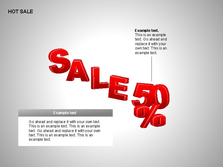 HOT SALE Example text. This is an example text. Go ahead and replace it
