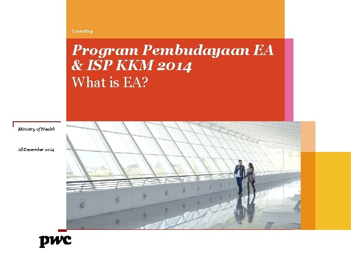 Consulting Program Pembudayaan EA & ISP KKM 2014 What is EA? Ministry of Health
